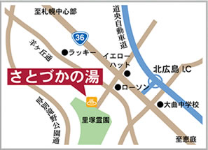 画像：やわらぎ斎場北光の地図