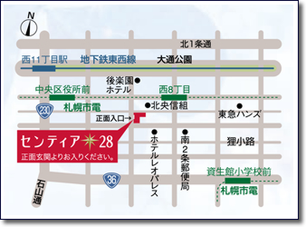 画像：やわらぎセンティア２８の地図